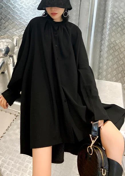 Chic black blouses for women stand collar asymmetric Plus Size Clothing blouses Classic Minimalist Blouse Chic black blouses for women stand collar asymmetric Plus Size Clothing blouses Classic Minimalist Blouse