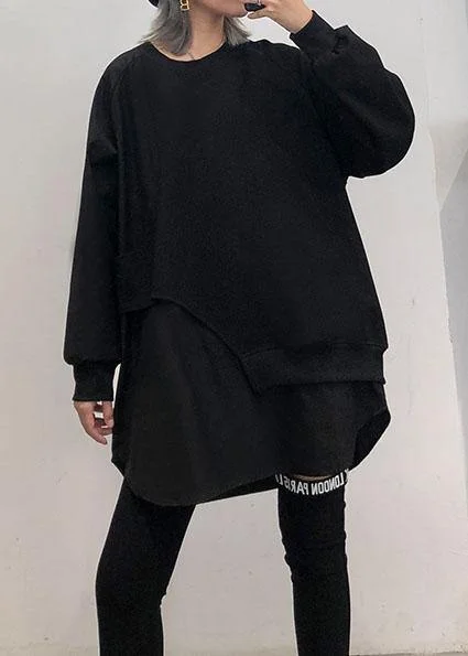 Style asymmetric cotton tunic top Tutorials black blouse fall Stretchy Fitted Blouse Style asymmetric cotton tunic top Tutorials black blouse fall Stretchy Fitted Blouse