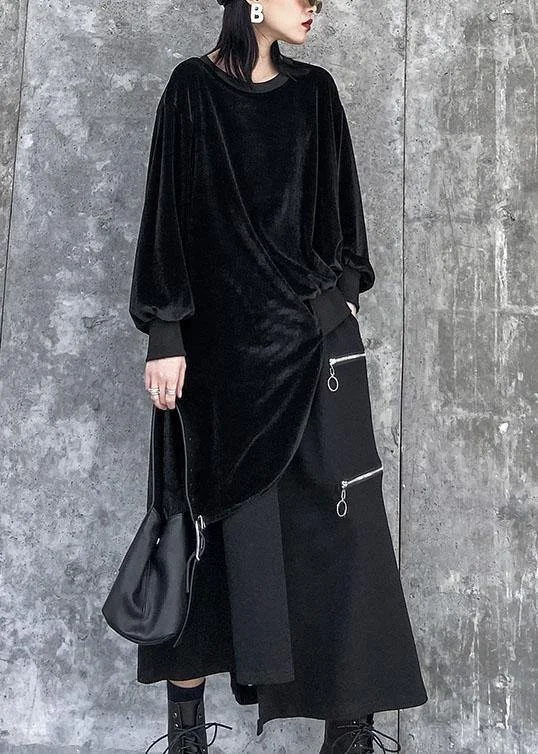 Women asymmetric o neck spring crane tops Photography black blouse Cotton Casual Blouse Women asymmetric o neck spring crane tops Photography black blouse Cotton Casual Blouse