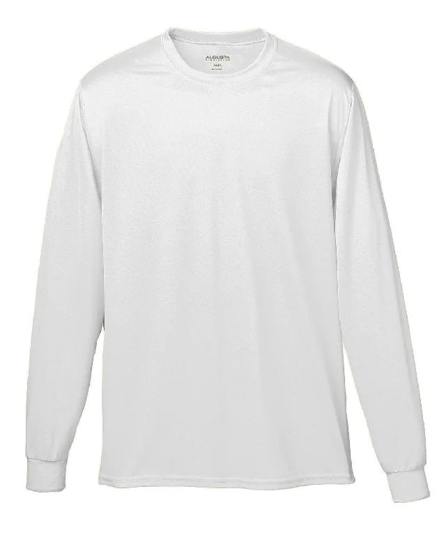 Augusta Long Sleeve Moisture Wicking T-Shirt | White Ribbed T-Shirt High Neck Heavyweight Augusta Long Sleeve Moisture Wicking T-Shirt | White Ribbed T-Shirt High Neck Heavyweight