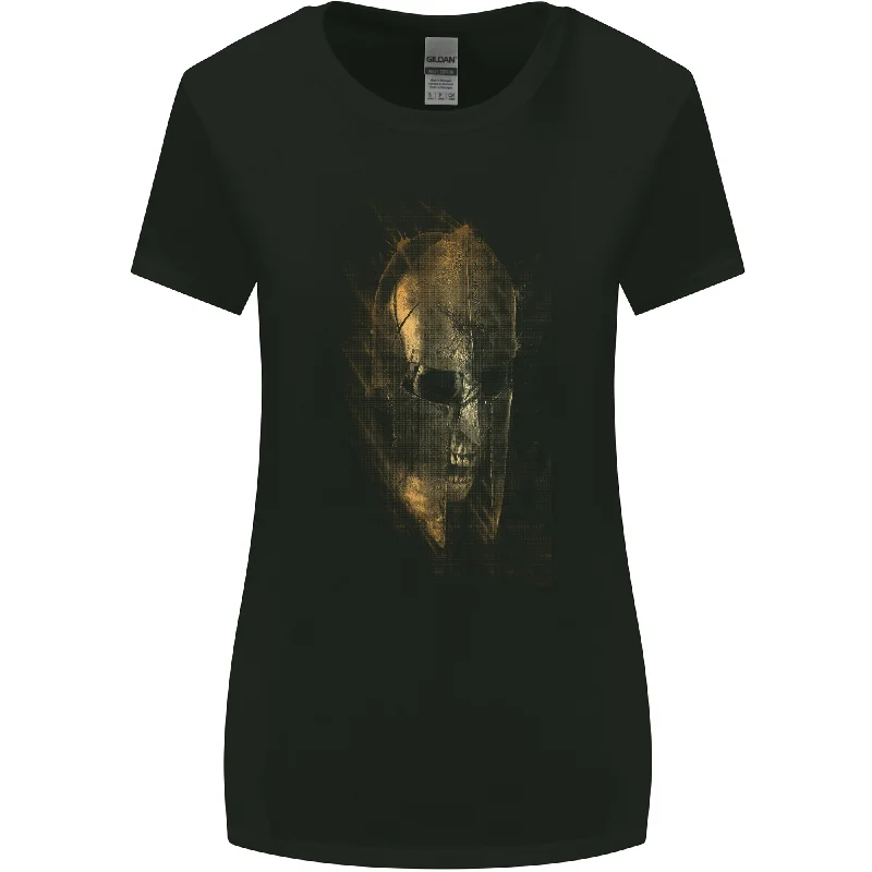 Barbarian Skull Gym Training Top Spartan Womens Wider Cut T-Shirt Real Fur Shearling Chenille Barbarian Skull Gym Training Top Spartan Womens Wider Cut T-Shirt Real Fur Shearling Chenille