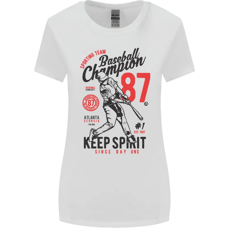 Baseball Champion Player Womens Wider Cut T-Shirt Notch Collar Peter Pan Collar Cowl Neck Baseball Champion Player Womens Wider Cut T-Shirt Notch Collar Peter Pan Collar Cowl Neck