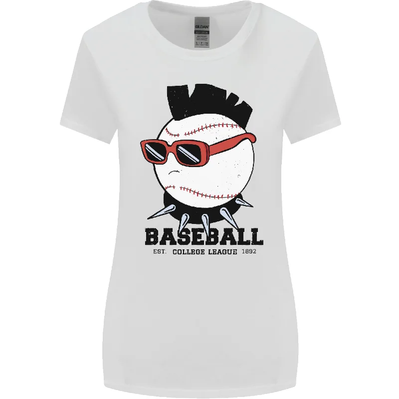 Baseball Punk Rocker Womens Wider Cut T-Shirt Hooded Caped Shawl Collar
