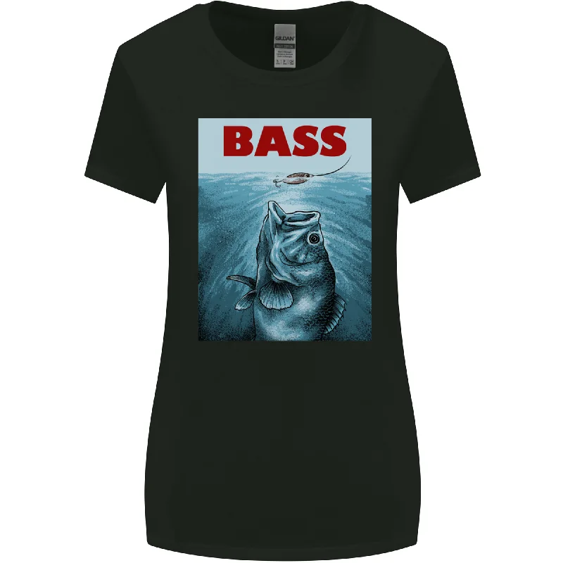 Bass Fishing Parody Funny Fisherman Womens Wider Cut T-Shirt Spandex Blend Rayon Blend Denim Blend Bass Fishing Parody Funny Fisherman Womens Wider Cut T-Shirt Spandex Blend Rayon Blend Denim Blend