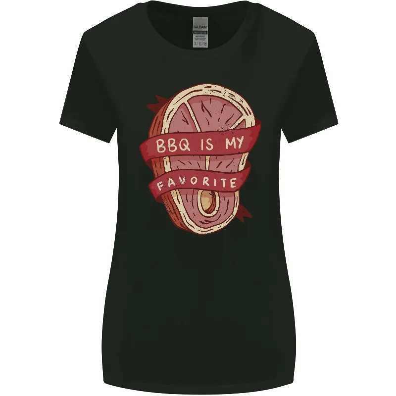 BBQ is My Favourite Funny Steak Grill Braai Womens Wider Cut T-Shirt Striped Floral Plaid BBQ is My Favourite Funny Steak Grill Braai Womens Wider Cut T-Shirt Striped Floral Plaid