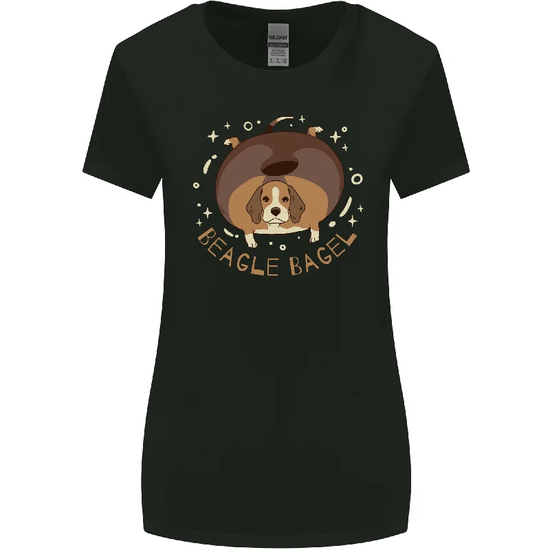 Beagle Bagel Funny Dog Womens Wider Cut T-Shirt Faux Fur Fabric Real Fur Fabric Shearling Fabric
