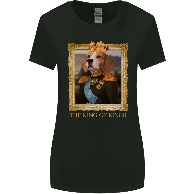 Beagle King Funny Dog Womens Wider Cut T-Shirt Chenille Blend Fleece Blend Nylon Blend