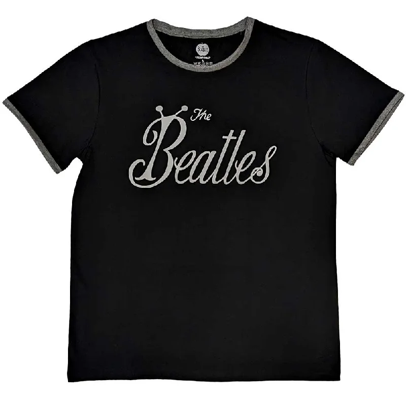 The Beatles | Official Band Ringer T-Shirt | Bug Logo Basic T-Shirt Crew Neck Short Sleeve