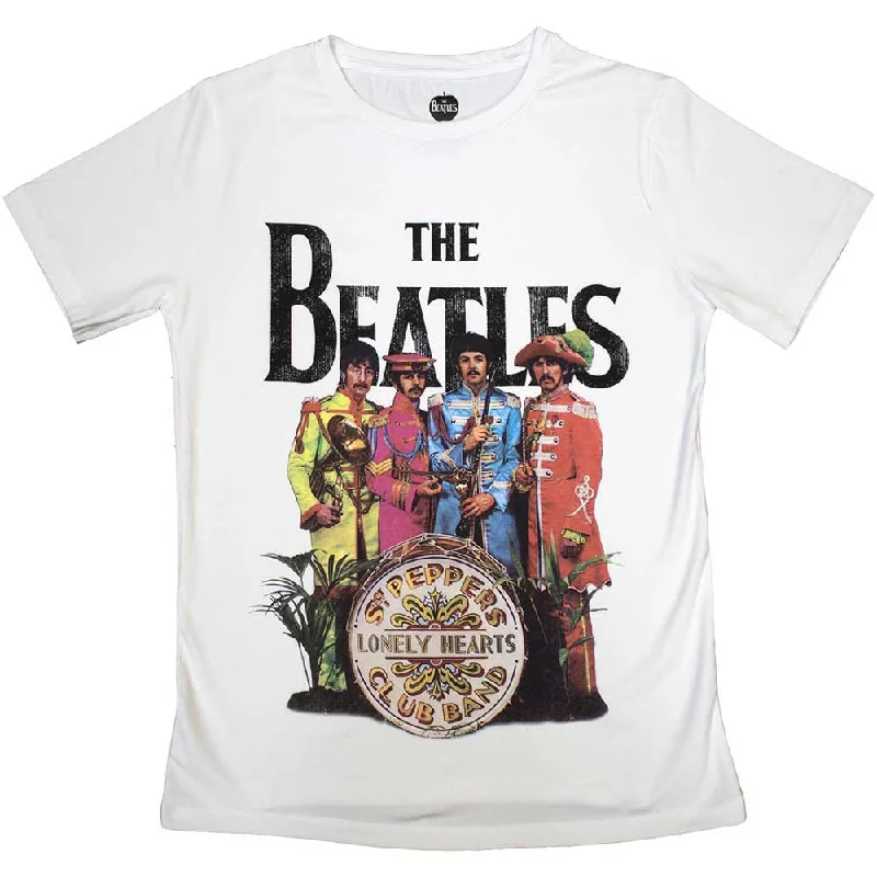 The Beatles | Official Band Ladies T-Shirt | Sgt Pepper white Front Pockets Side Pockets Patch Pockets The Beatles | Official Band Ladies T-Shirt | Sgt Pepper white Front Pockets Side Pockets Patch Pockets