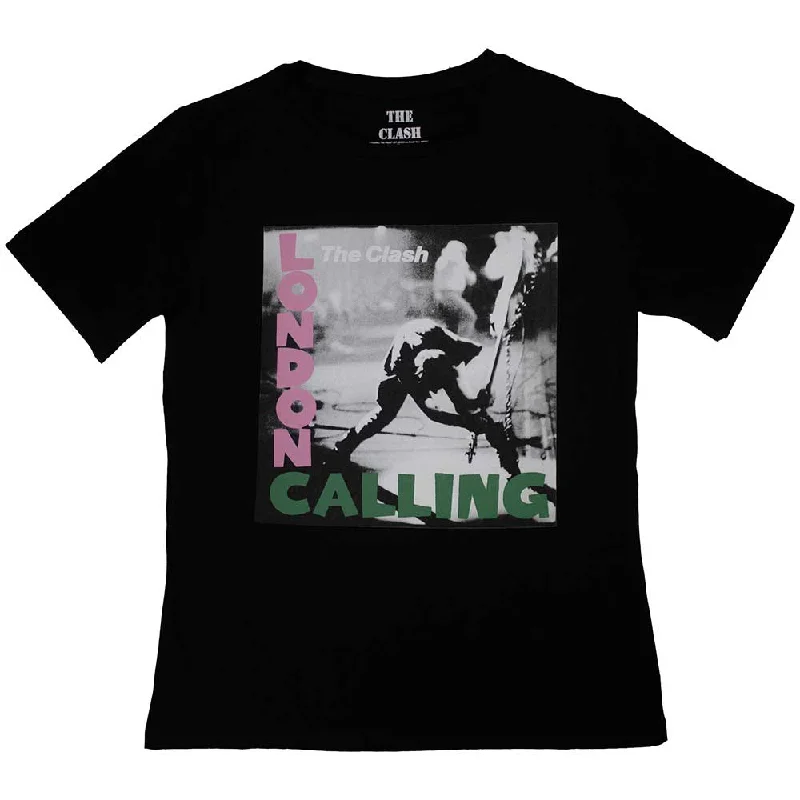 The Clash | Official Band Ladies T-Shirt | London Calling Collared Crew Neck Turtle Neck The Clash | Official Band Ladies T-Shirt | London Calling Collared Crew Neck Turtle Neck