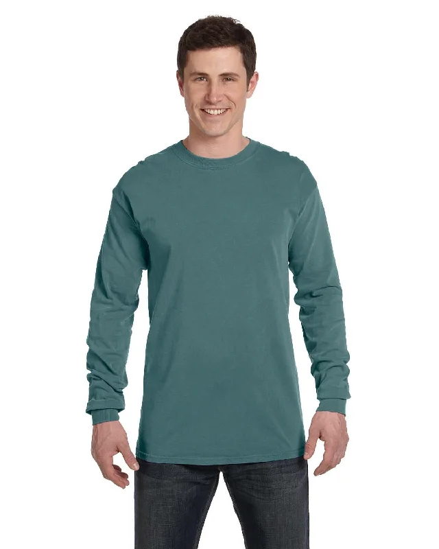Comfort Colors Garment-Dyed Long Sleeve T-Shirt | Blue Spruce Cotton Fabric Linen Fabric Terry Fabric Comfort Colors Garment-Dyed Long Sleeve T-Shirt | Blue Spruce Cotton Fabric Linen Fabric Terry Fabric
