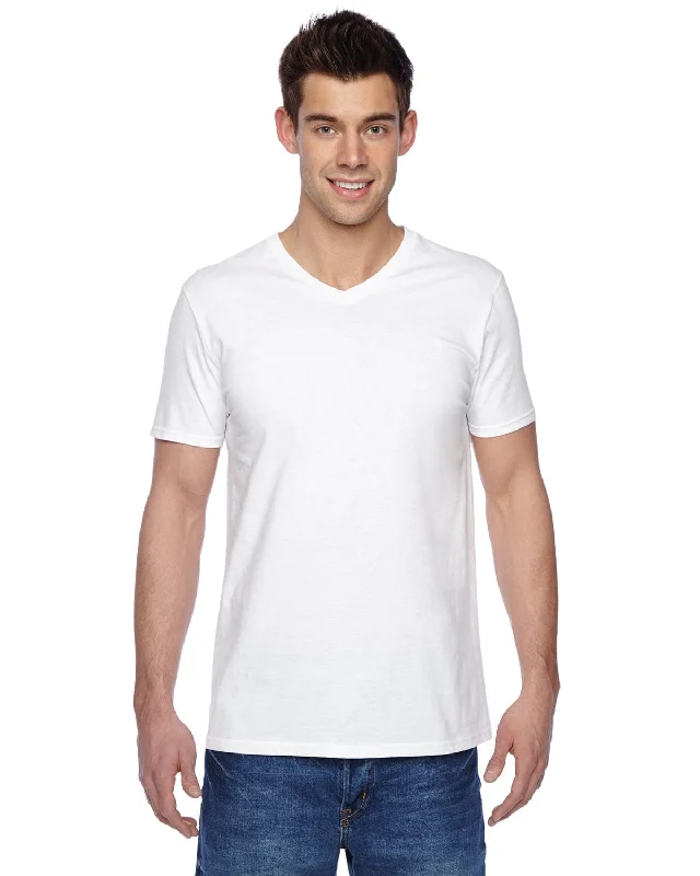 Fruit of the Loom 100% Sofspun Cotton V-Neck T-Shirt | White Lace Blend Ribbed Blend Corduroy Blend Fruit of the Loom 100% Sofspun Cotton V-Neck T-Shirt | White Lace Blend Ribbed Blend Corduroy Blend