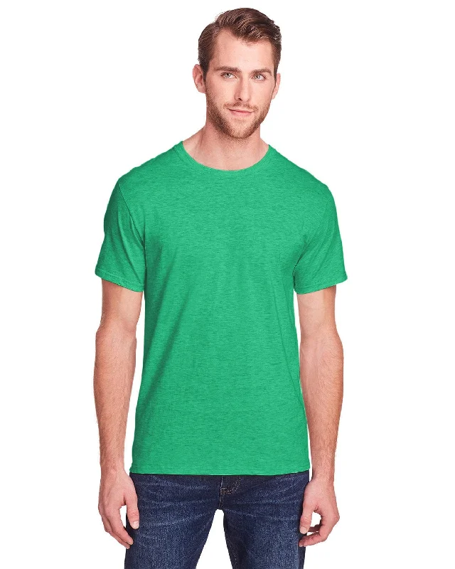 Fruit of the Loom Adult ICONIC T-Shirt | Irish Green Hthr Satin Blend Silk Blend Wool Blend