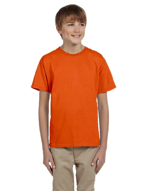 Fruit of the Loom Youth T-Shirt | Burnt Orange Notch Collar Peter Pan Collar Cowl Neck Fruit of the Loom Youth T-Shirt | Burnt Orange Notch Collar Peter Pan Collar Cowl Neck