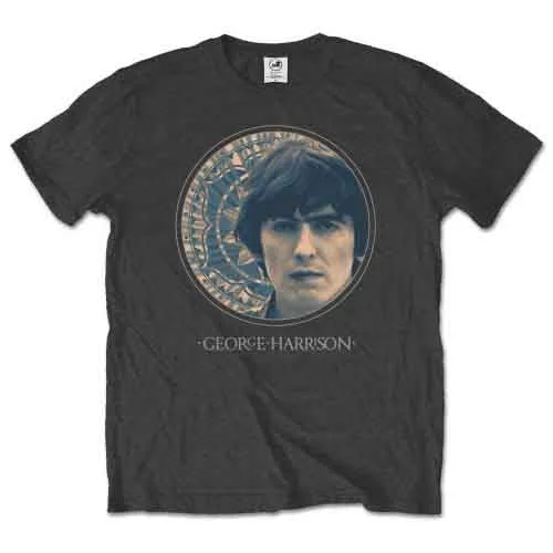 George Harrison | Official Band T-Shirt | Circular Portrait Print Jacquard Patchwork George Harrison | Official Band T-Shirt | Circular Portrait Print Jacquard Patchwork