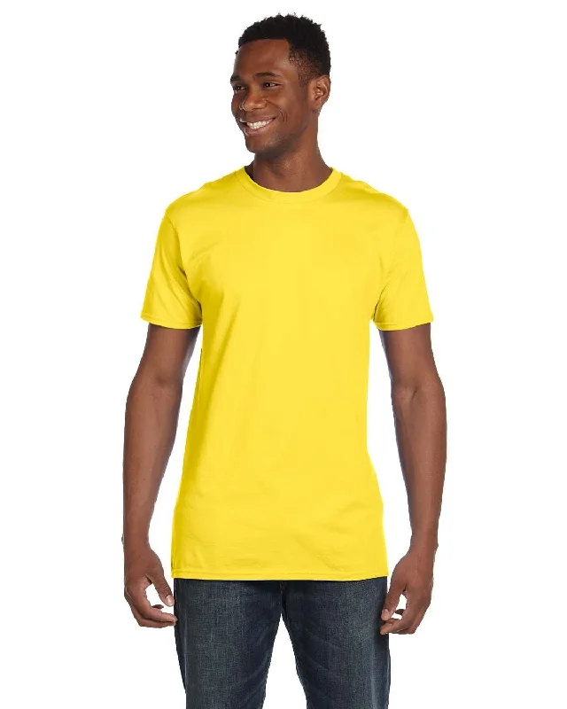 Hanes Combed Cotton T-Shirt | Yellow Spandex Blend Rayon Blend Denim Blend