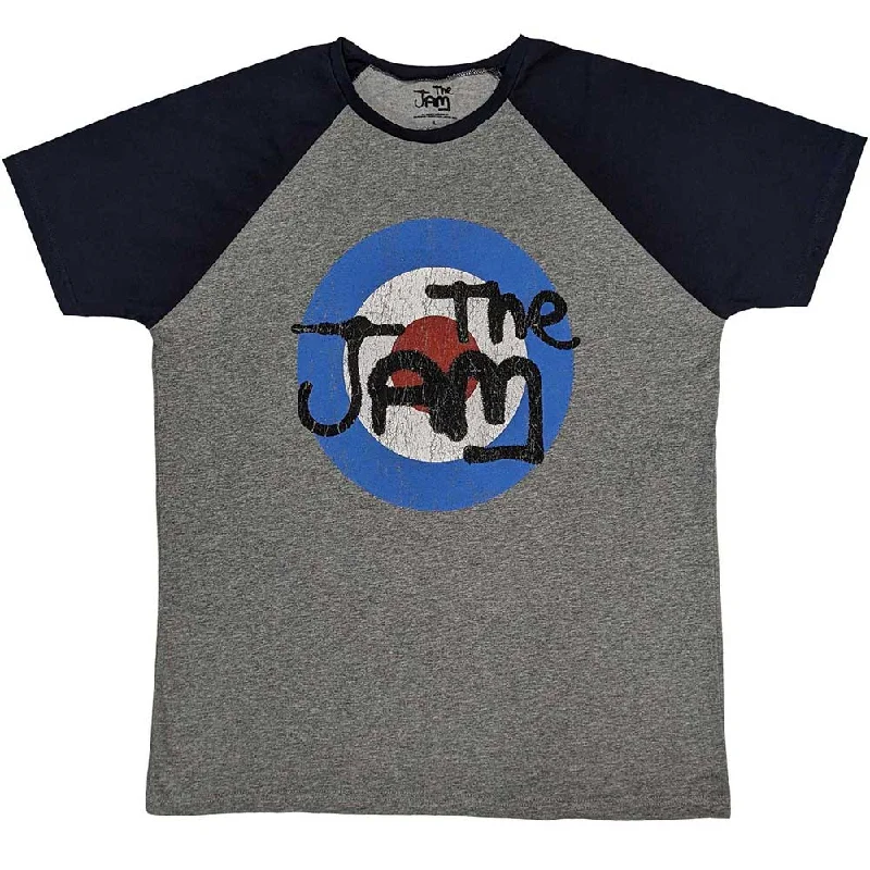The Jam | Official Band Raglan T-Shirt | Vintage Logo Welt Pockets Slit Pockets Flap Pockets
