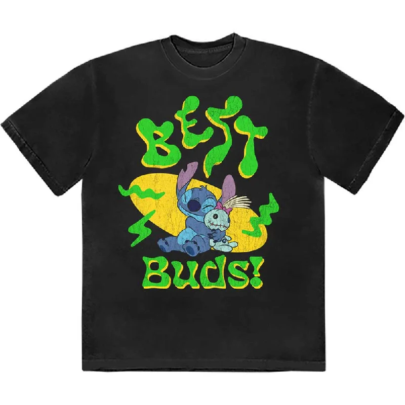 Disney | Official Band T-Shirt | Lilo & Stitch - Stitch Best Buds Sequined Glittery Shiny Disney | Official Band T-Shirt | Lilo & Stitch - Stitch Best Buds Sequined Glittery Shiny