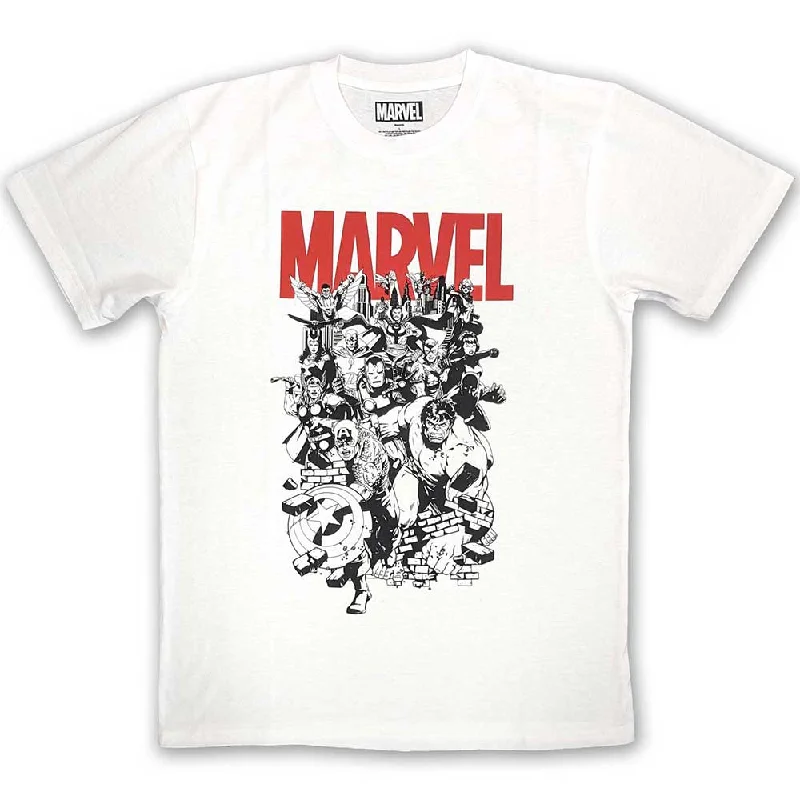 Marvel Comics | Official Film T-Shirt | Black & White Characters Cotton Fabric Linen Fabric Terry Fabric Marvel Comics | Official Film T-Shirt | Black & White Characters Cotton Fabric Linen Fabric Terry Fabric