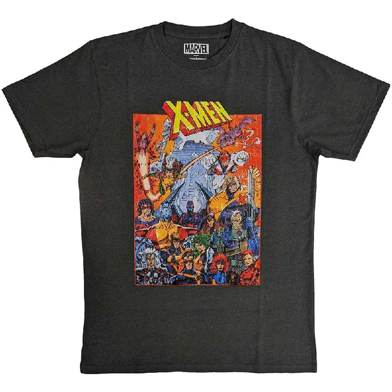 Marvel Comics | Official Film T-Shirt | X-Men Full Characters Denim Fabric Leather Fabric Suede Fabric Marvel Comics | Official Film T-Shirt | X-Men Full Characters Denim Fabric Leather Fabric Suede Fabric