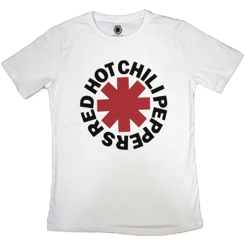 Red Hot Chili Peppers | Official Band Ladies T-Shirt | Classic Asterisk white Fitted T-Shirt Seamless Stretchy Red Hot Chili Peppers | Official Band Ladies T-Shirt | Classic Asterisk white Fitted T-Shirt Seamless Stretchy