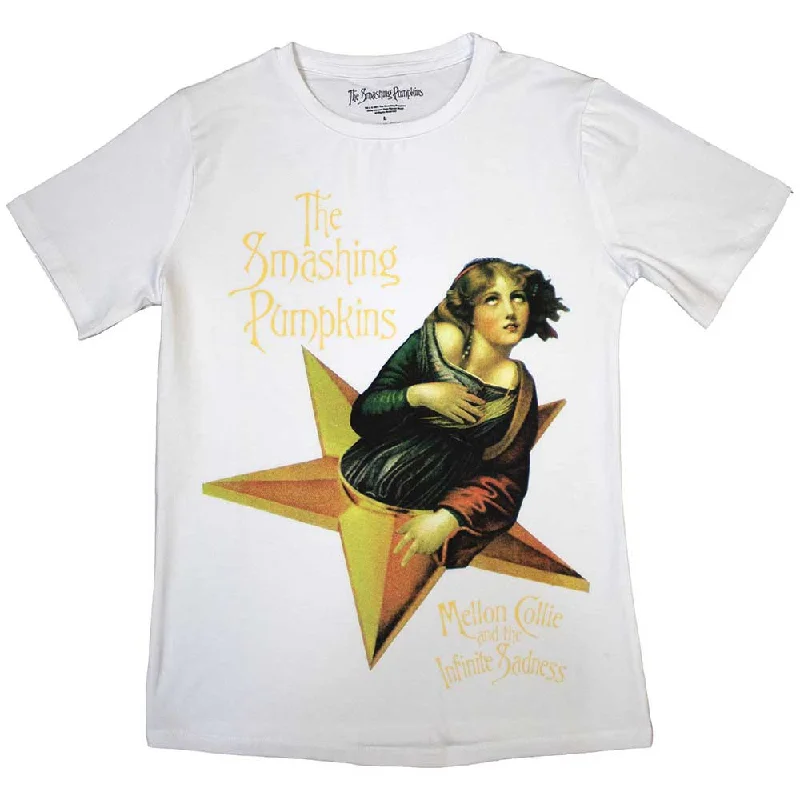 The Smashing Pumpkins | Official Band Ladies T-Shirt | Mellon Collie white Front Pockets Side Pockets Patch Pockets The Smashing Pumpkins | Official Band Ladies T-Shirt | Mellon Collie white Front Pockets Side Pockets Patch Pockets