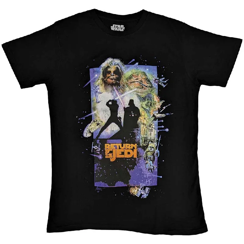 Star Wars | Official  Film T-Shirt | Return Of The Jedi Poster Lace Blend Ribbed Blend Corduroy Blend
