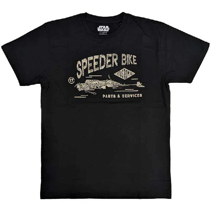 Star Wars | Official  Film T-Shirt | Speeder Bike Embroidered Appliqued Beaded