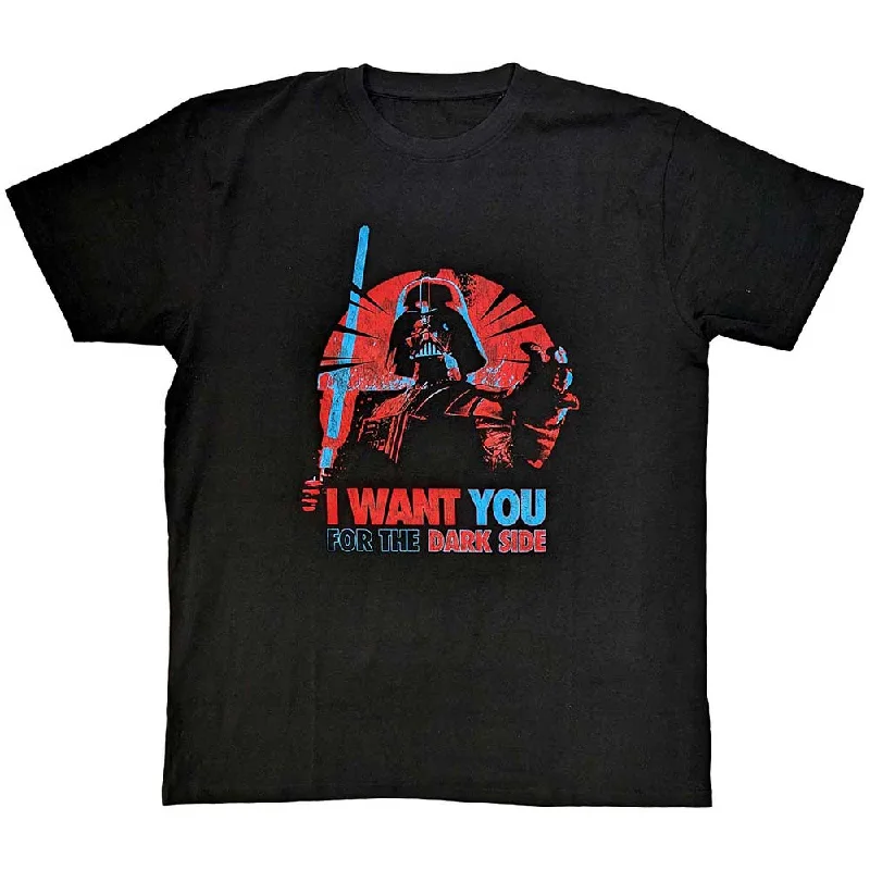 Star Wars | Official  Film T-Shirt | Vader I Want You Notch Collar Peter Pan Collar Cowl Neck