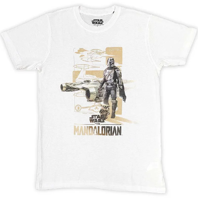 Star Wars | Official  Film T-Shirt | The Mandalorian Din & Grogu Iron Safe Non-Iron Wrinkle Free