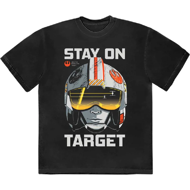 Star Wars | Official Band T-Shirt | Stay On Target Graphic T-Shirt Round Neck Polyester Star Wars | Official Band T-Shirt | Stay On Target Graphic T-Shirt Round Neck Polyester