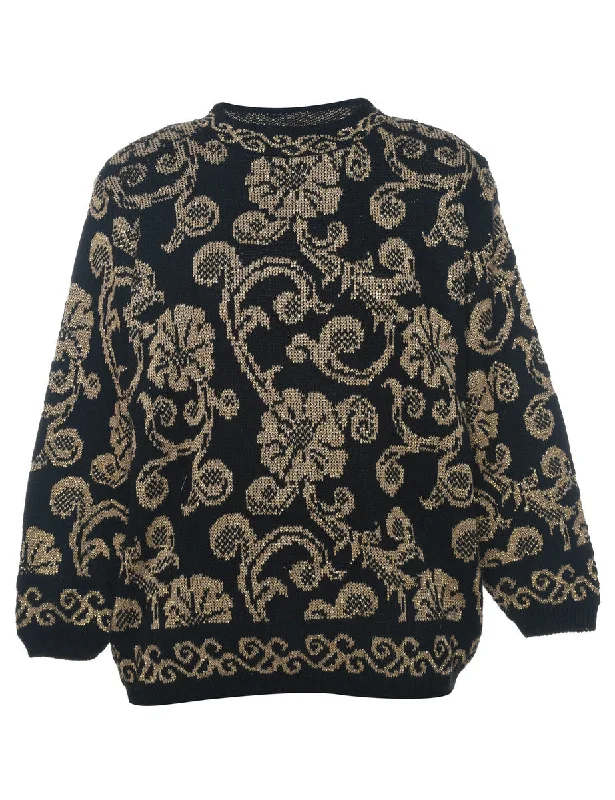 Alfred Dunner Lurex Thread Pattern Floral Jumper - S Denim Fabric Leather Fabric Suede Fabric Alfred Dunner Lurex Thread Pattern Floral Jumper - S Denim Fabric Leather Fabric Suede Fabric