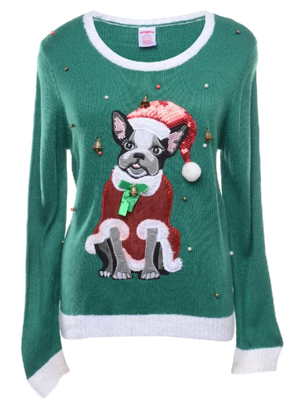 Beyond Retro Reworked Christmas Jumper With Bells - L Terry Blend Velvet Blend Canvas Blend Beyond Retro Reworked Christmas Jumper With Bells - L Terry Blend Velvet Blend Canvas Blend