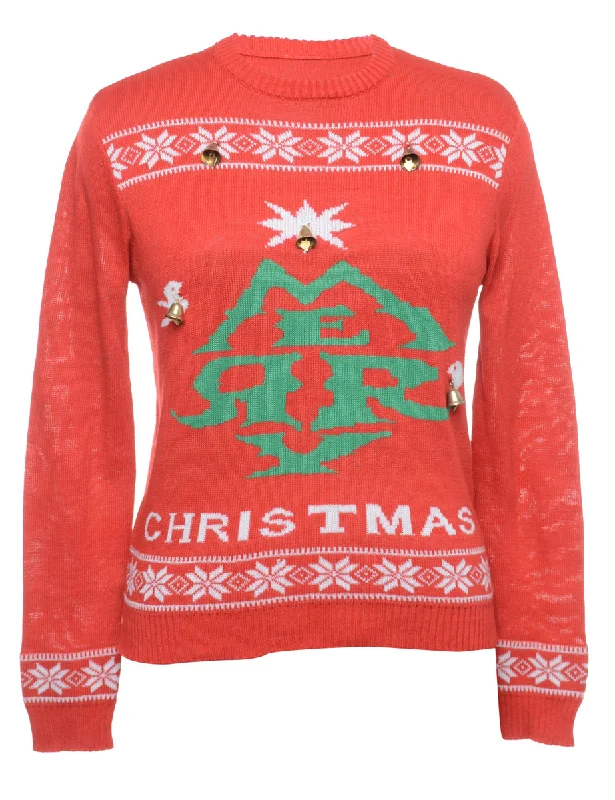 Beyond Retro Reworked Christmas Jumper With Bells - L Lace Blend Ribbed Blend Corduroy Blend Beyond Retro Reworked Christmas Jumper With Bells - L Lace Blend Ribbed Blend Corduroy Blend