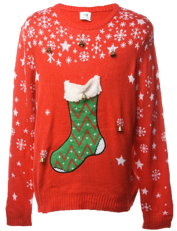 Beyond Retro Reworked Christmas Jumper With Bells - L Chenille Fabric Brocade Fabric Lace Fabric Beyond Retro Reworked Christmas Jumper With Bells - L Chenille Fabric Brocade Fabric Lace Fabric