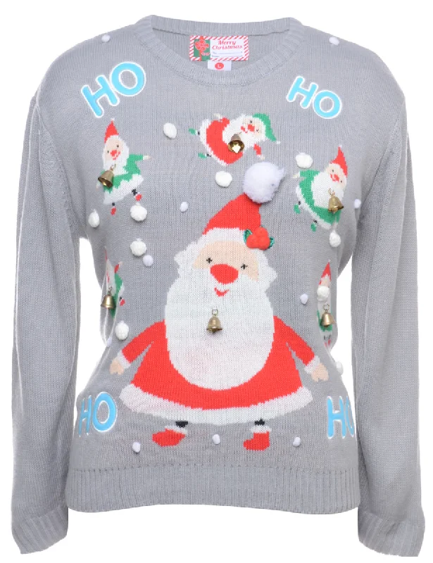Beyond Retro Reworked Christmas Jumper With Bells - L Jersey Fabric Tulle Fabric Batik Fabric Beyond Retro Reworked Christmas Jumper With Bells - L Jersey Fabric Tulle Fabric Batik Fabric