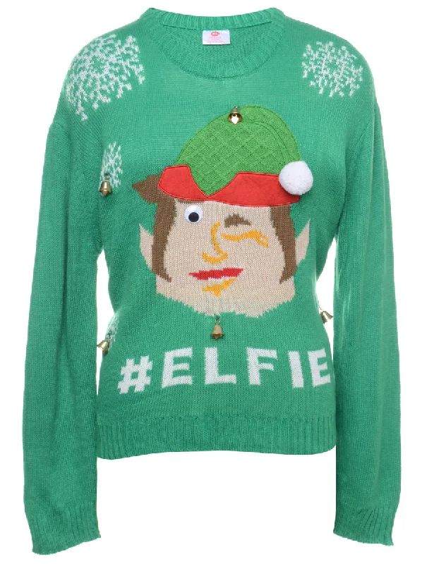 Beyond Retro Reworked Christmas Jumper With Bells - XL Cashmere Blend Cotton Blend Poly Blend Beyond Retro Reworked Christmas Jumper With Bells - XL Cashmere Blend Cotton Blend Poly Blend