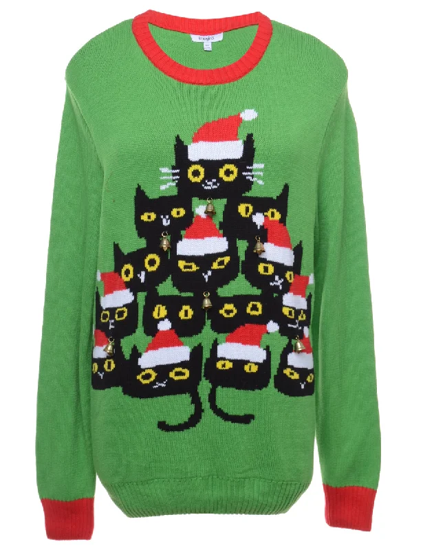 Beyond Retro Reworked Christmas Jumper With Bells - XL Terry Blend Velvet Blend Canvas Blend Beyond Retro Reworked Christmas Jumper With Bells - XL Terry Blend Velvet Blend Canvas Blend