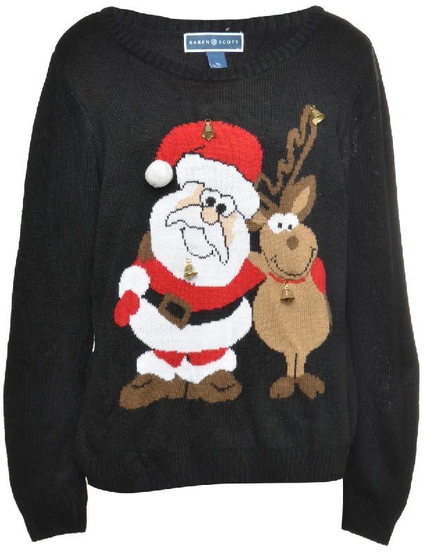 Beyond Retro Reworked Christmas Jumper With Bells - XL Nylon Fabric Polyester Fabric Spandex Fabric Beyond Retro Reworked Christmas Jumper With Bells - XL Nylon Fabric Polyester Fabric Spandex Fabric