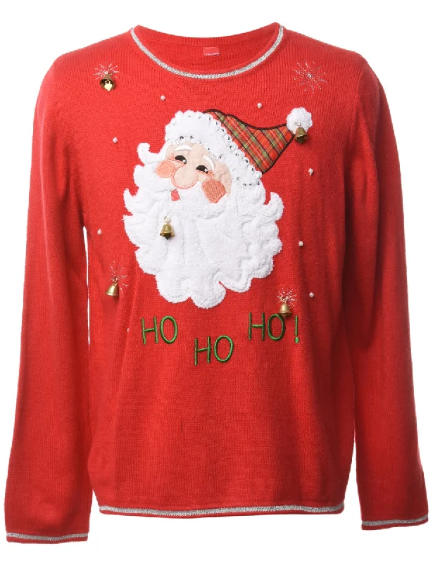 Beyond Retro Reworked Christmas Jumper With Bells - XL Boxy Sweater Fitted Sweater A-Line Beyond Retro Reworked Christmas Jumper With Bells - XL Boxy Sweater Fitted Sweater A-Line