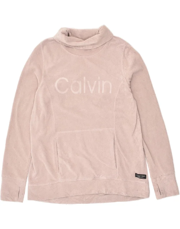 CALVIN KLEIN Womens Performance Graphic Fleece Jumper UK 10 Small Beige Iron Safe Non-Iron Wrinkle Free CALVIN KLEIN Womens Performance Graphic Fleece Jumper UK 10 Small Beige Iron Safe Non-Iron Wrinkle Free