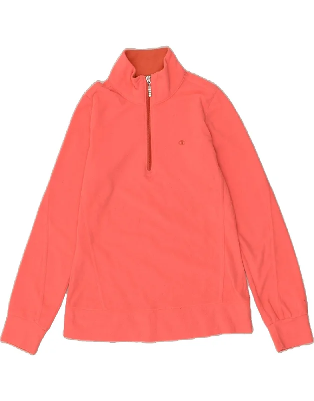 CHAMPION Womens Zip Neck Fleece Jumper UK 10 Small Red Polyester Layered Multi-layer Single Layer CHAMPION Womens Zip Neck Fleece Jumper UK 10 Small Red Polyester Layered Multi-layer Single Layer