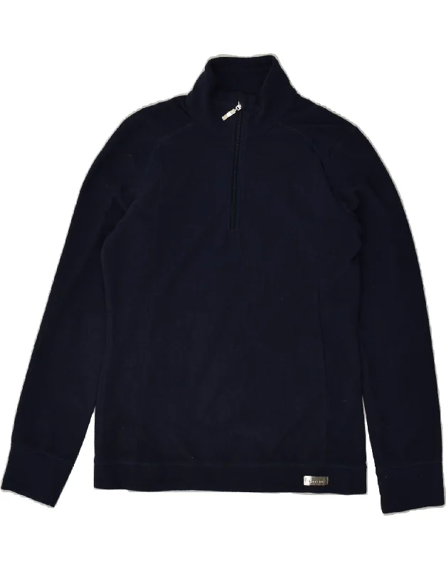 CHAMPION Womens Zip Neck Fleece Jumper UK 14 Medium Navy Blue Polyester Fleece Fabric Down Fabric Feather Fabric CHAMPION Womens Zip Neck Fleece Jumper UK 14 Medium Navy Blue Polyester Fleece Fabric Down Fabric Feather Fabric
