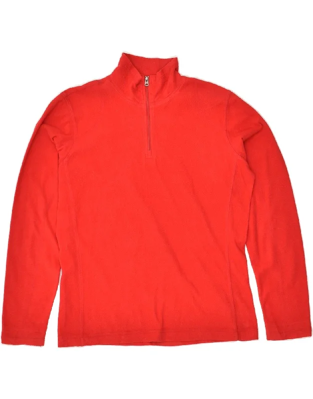 COLUMBIA Womens Zip Neck Fleece Jumper UK 14 Medium Red Polyester Tailored Straight A-Line COLUMBIA Womens Zip Neck Fleece Jumper UK 14 Medium Red Polyester Tailored Straight A-Line