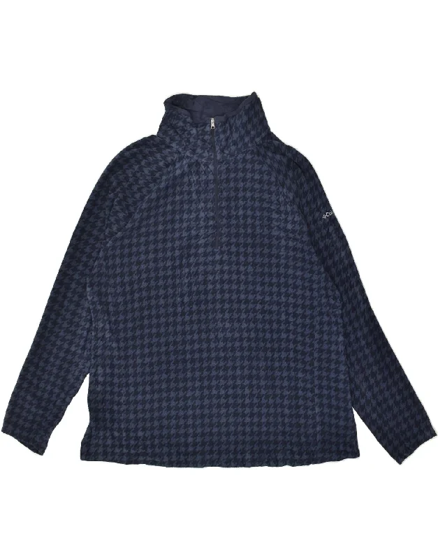 COLUMBIA Womens Zip Neck Fleece Jumper UK 20 2XL Navy Blue Houndstooth Anti-Pilling Anti-Shrink Durable COLUMBIA Womens Zip Neck Fleece Jumper UK 20 2XL Navy Blue Houndstooth Anti-Pilling Anti-Shrink Durable