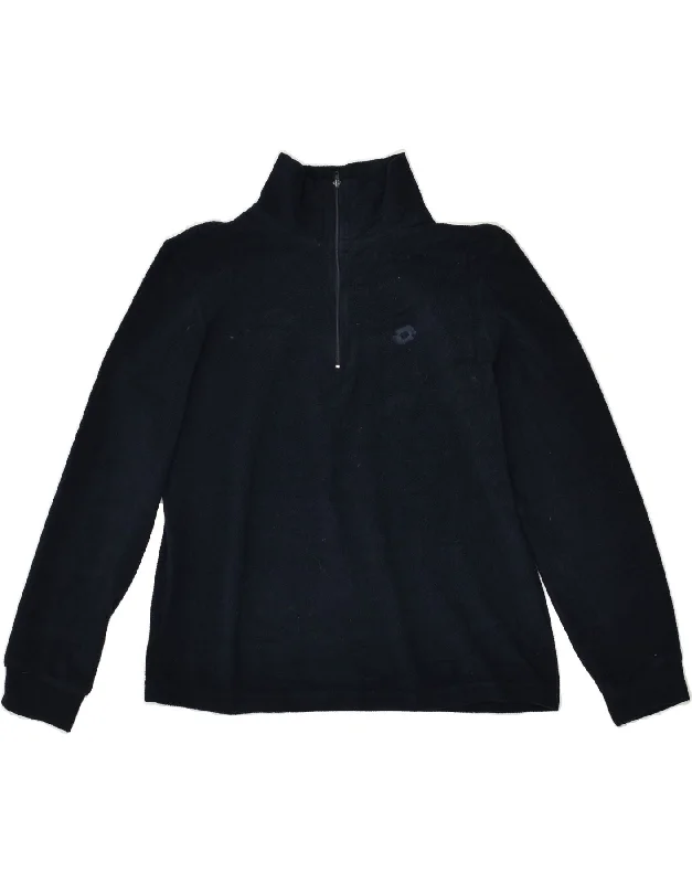 LOTTO Womens Zip Neck Fleece Jumper UK 14 Large Navy Blue Polyester Boxy Sweater Fitted Sweater A-Line LOTTO Womens Zip Neck Fleece Jumper UK 14 Large Navy Blue Polyester Boxy Sweater Fitted Sweater A-Line