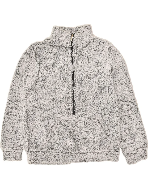 LOTTO Womens Zip Neck Fleece Jumper UK 16 Large Grey Polyester Spandex Rayon Corduroy LOTTO Womens Zip Neck Fleece Jumper UK 16 Large Grey Polyester Spandex Rayon Corduroy