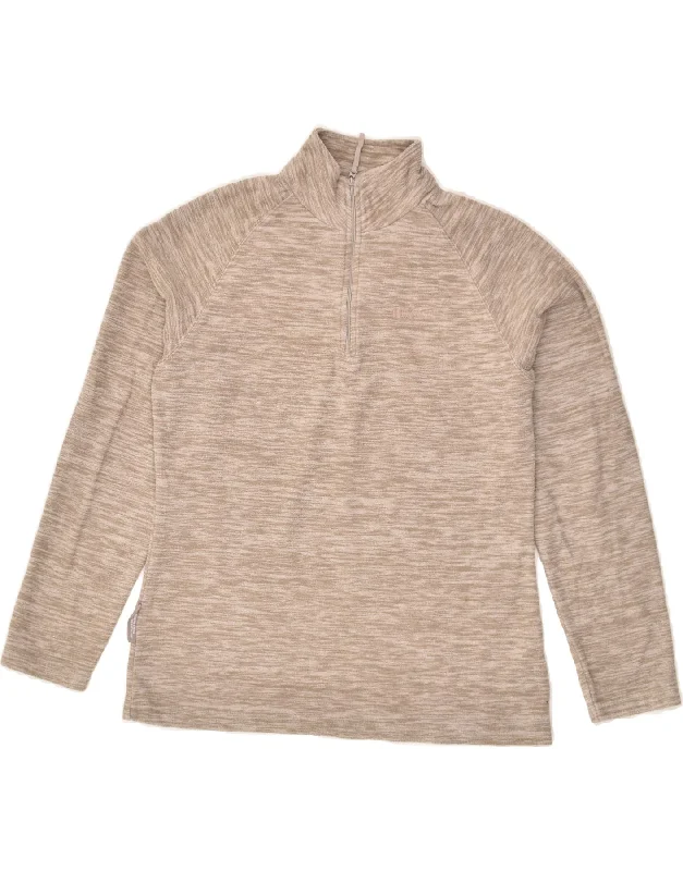 MOUNTAIN WAREHOUSE Womens Zip Neck Fleece Jumper UK 10 Small Beige Notch Collar Peter Pan Collar Cowl Neck MOUNTAIN WAREHOUSE Womens Zip Neck Fleece Jumper UK 10 Small Beige Notch Collar Peter Pan Collar Cowl Neck