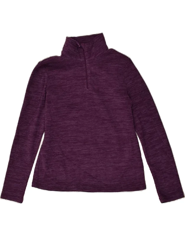 MOUNTAIN WAREHOUSE Womens Zip Neck Fleece Jumper UK 12 Medium Purple Embroidered Appliqued Beaded MOUNTAIN WAREHOUSE Womens Zip Neck Fleece Jumper UK 12 Medium Purple Embroidered Appliqued Beaded
