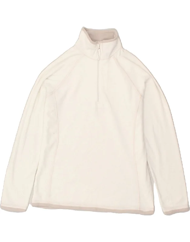 MOUNTAIN WAREHOUSE Womens Zip Neck Fleece Jumper UK 12 Medium White Turtle Neck Boat Neck Asymmetrical Neck MOUNTAIN WAREHOUSE Womens Zip Neck Fleece Jumper UK 12 Medium White Turtle Neck Boat Neck Asymmetrical Neck